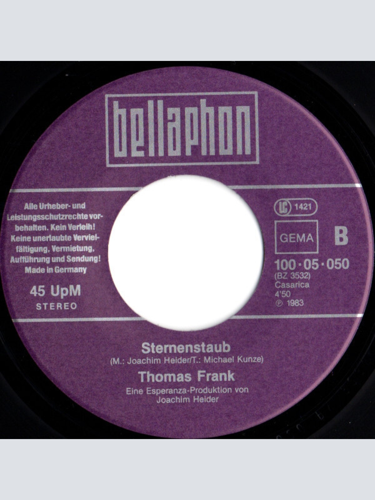 7", Single Thomas Frank - Liebe Über Video