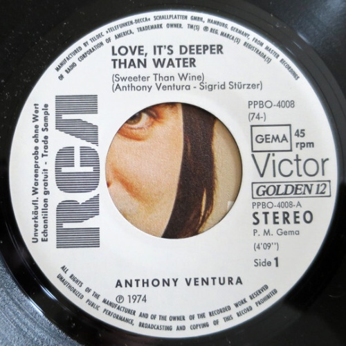 7", Single, Promo Anthony Ventura - Love, It's Deeper Than Water (Sweeter Tha...