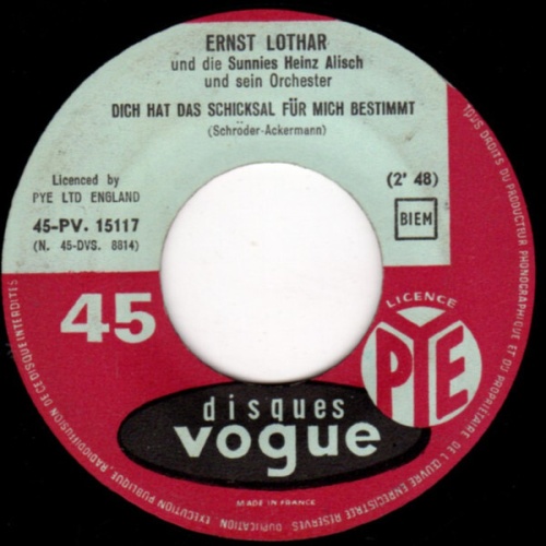 7", Single Ernst Lothar (2) Und Die Sunnies - Dich Hat Das Schicksal Für Mich...