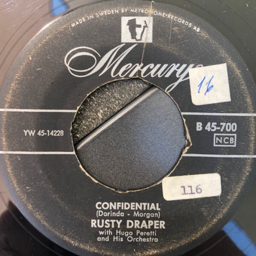 7", Single Rusty Draper - Confidential / Tiger Lily