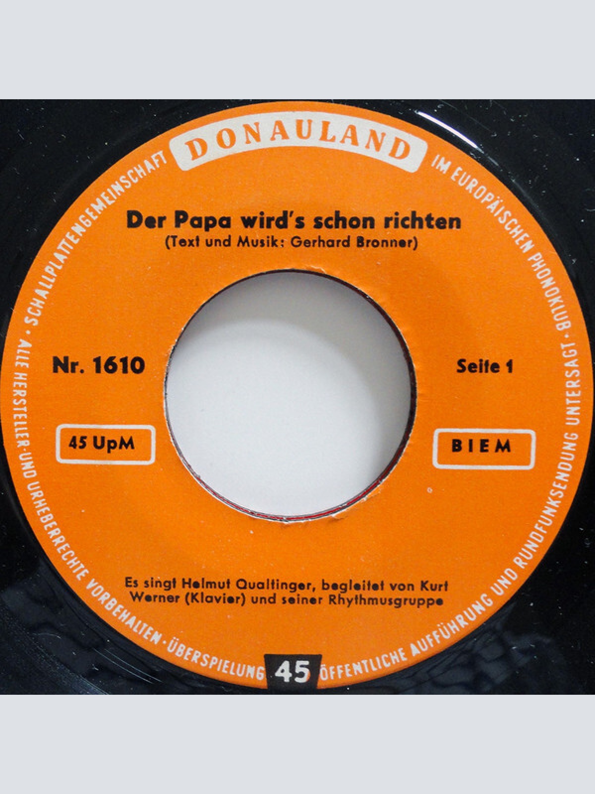 7" Helmut Qualtinger / Louise Martini Begleitet Von Kurt Werner Und Seiner Rh...