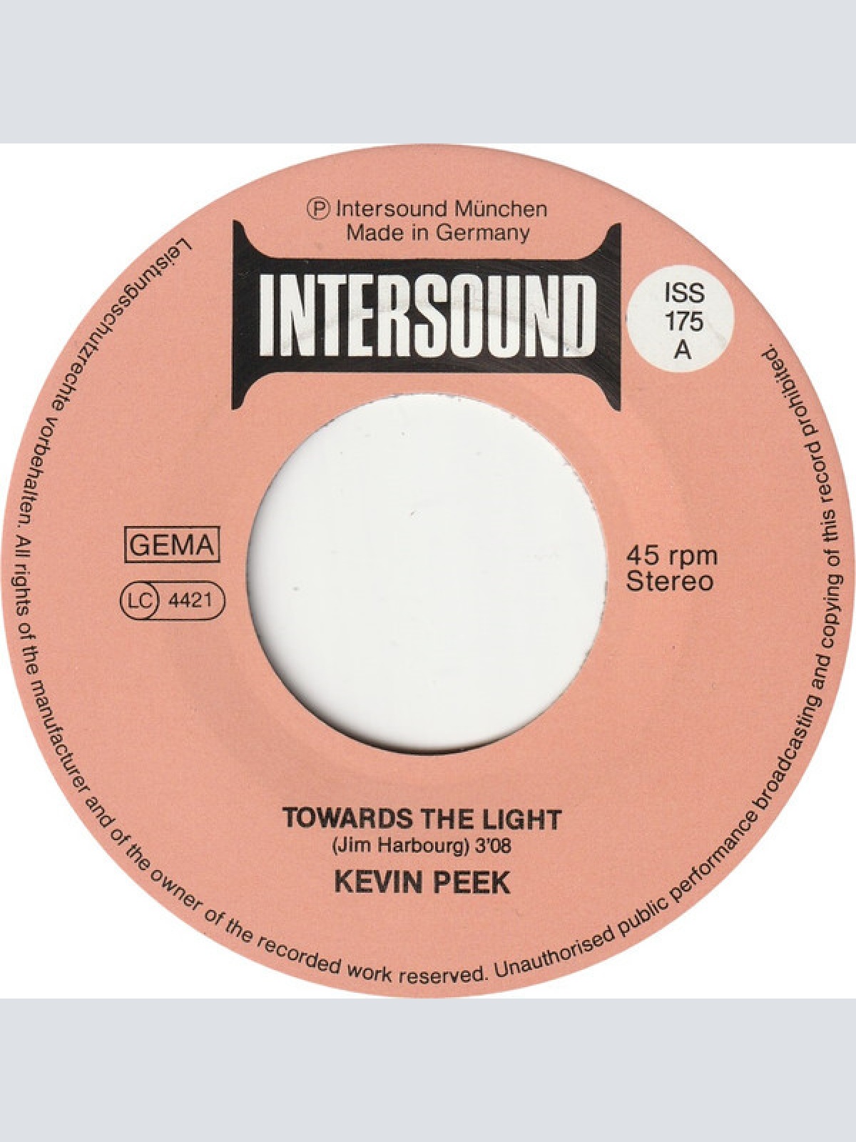 7" Kevin Peek - Towards The Light / Your Hair In The Wind