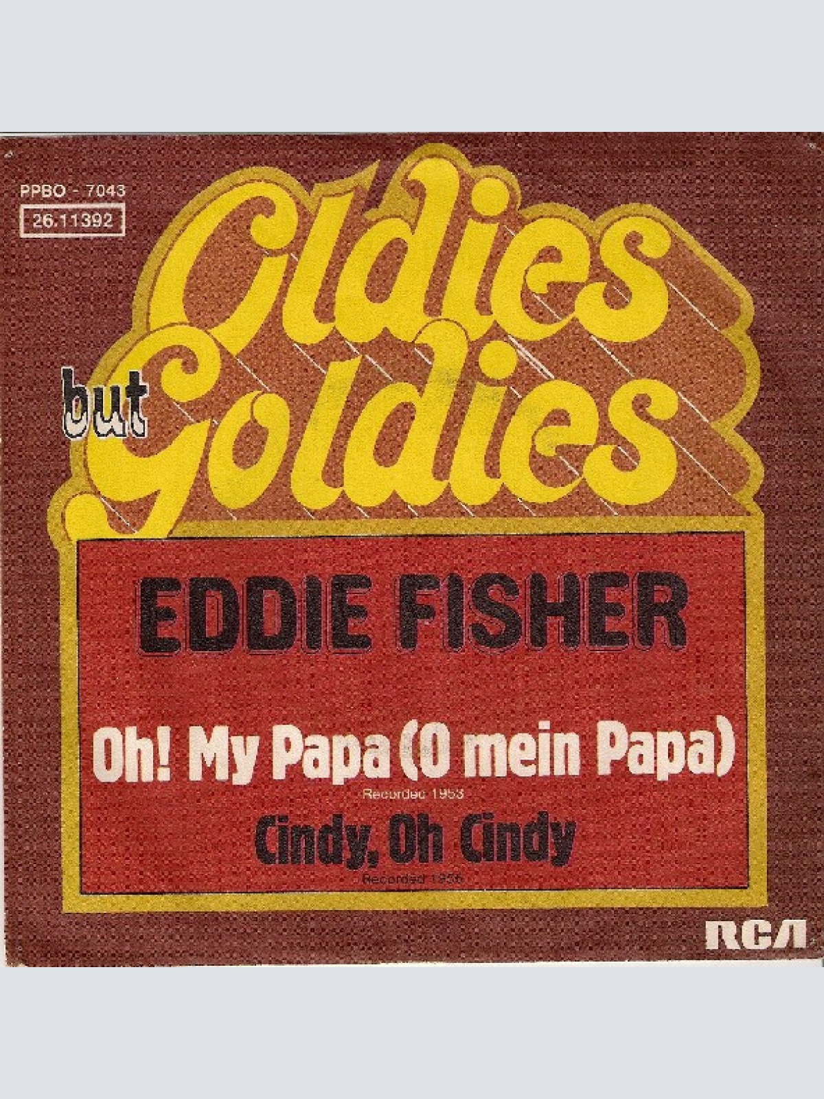 7", Mono Eddie Fisher With Hugo Winterhalter's Orchestra And Chorus - Oh! My ...