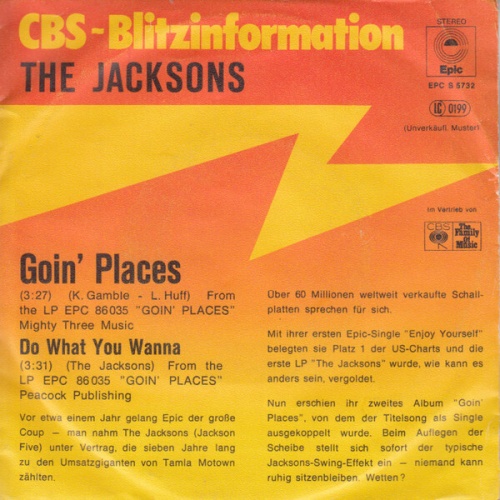 7", Single, Promo The Jacksons - Goin' Places
