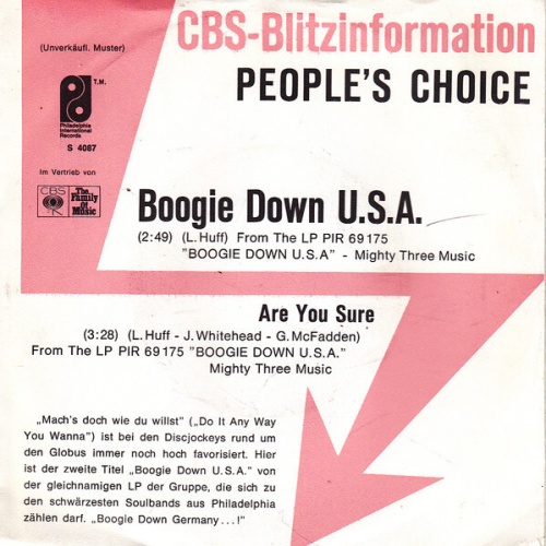 7", Single, Promo People's Choice - Boogie Down U.S.A. / Are You Sure