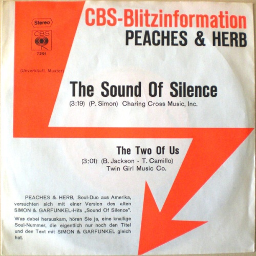 7", Single, Promo Peaches & Herb - The Sound Of Silence