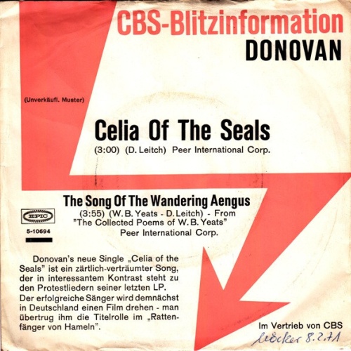7", Single, Promo Donovan - Celia Of The Seals