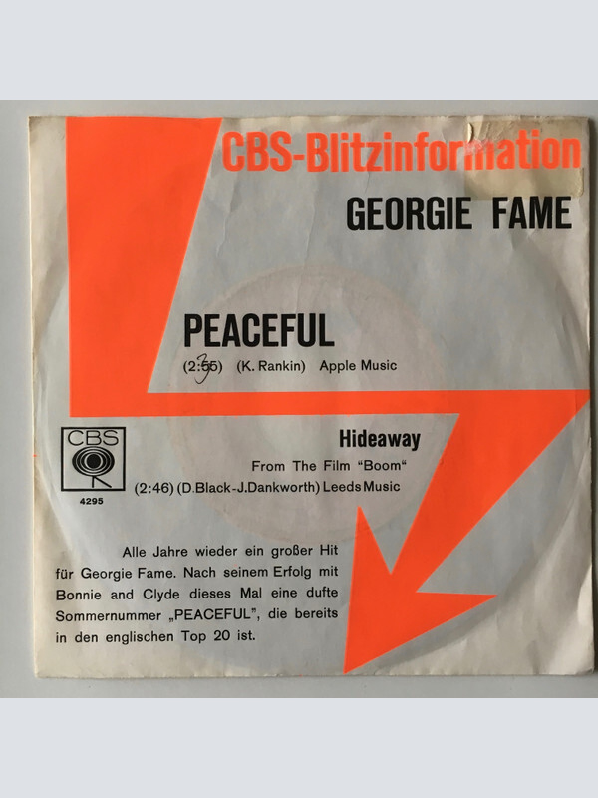 7", Single, Promo Georgie Fame - Peaceful