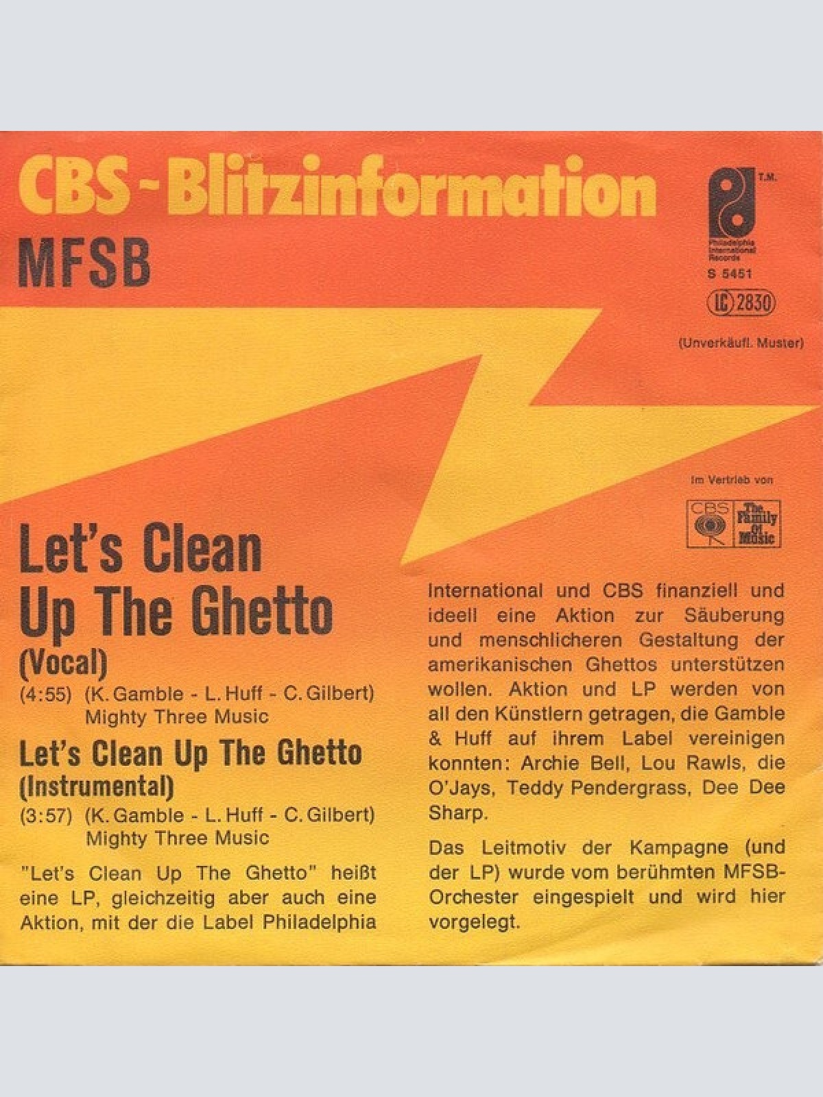 7", Single, Promo Philadelphia International All Stars / MFSB - Let's Clean U...