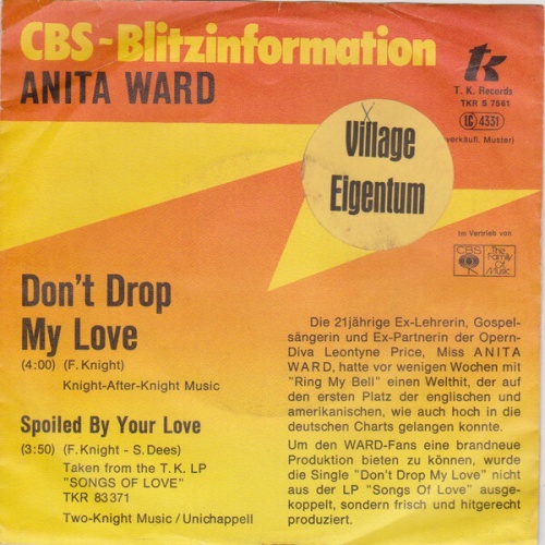 7", Single, Promo Anita Ward - Don't Drop My Love