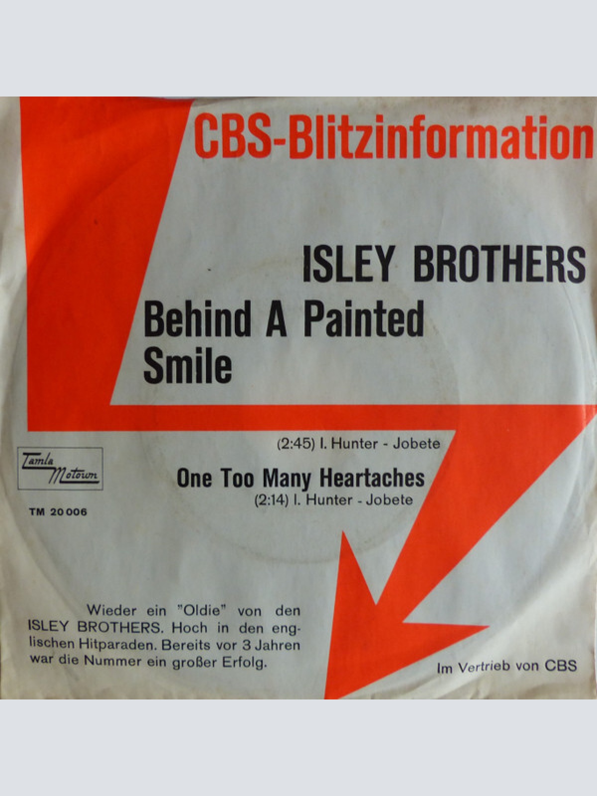 7", Single, Promo Isley Brothers* - Behind A Painted Smile