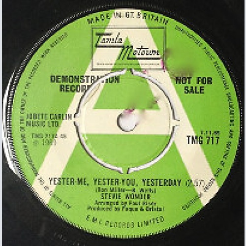 7", Promo Stevie Wonder - Yester-Me, Yester-You, Yesterday / I'd Be A Fool Ri...