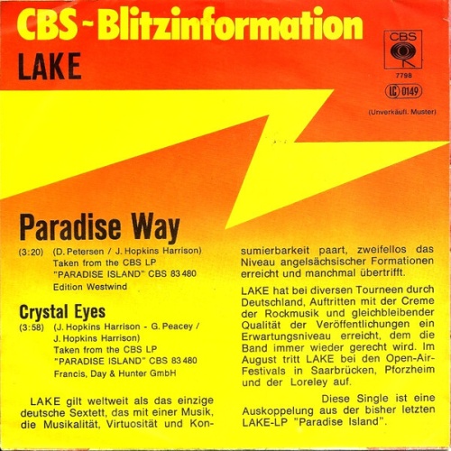 7", Single, Promo Lake (2) - Paradise Way