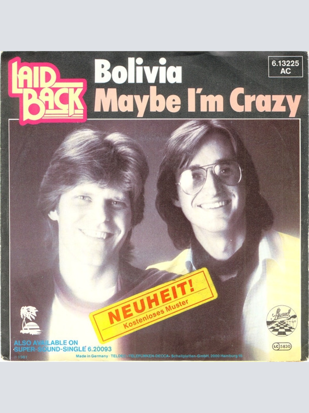 7", Single, Promo Laid Back - Bolivia / Maybe I'm Crazy