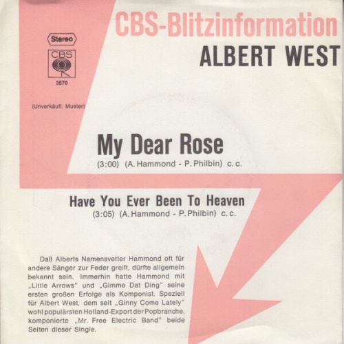 7", Single, Promo Albert West - My Dear Rose