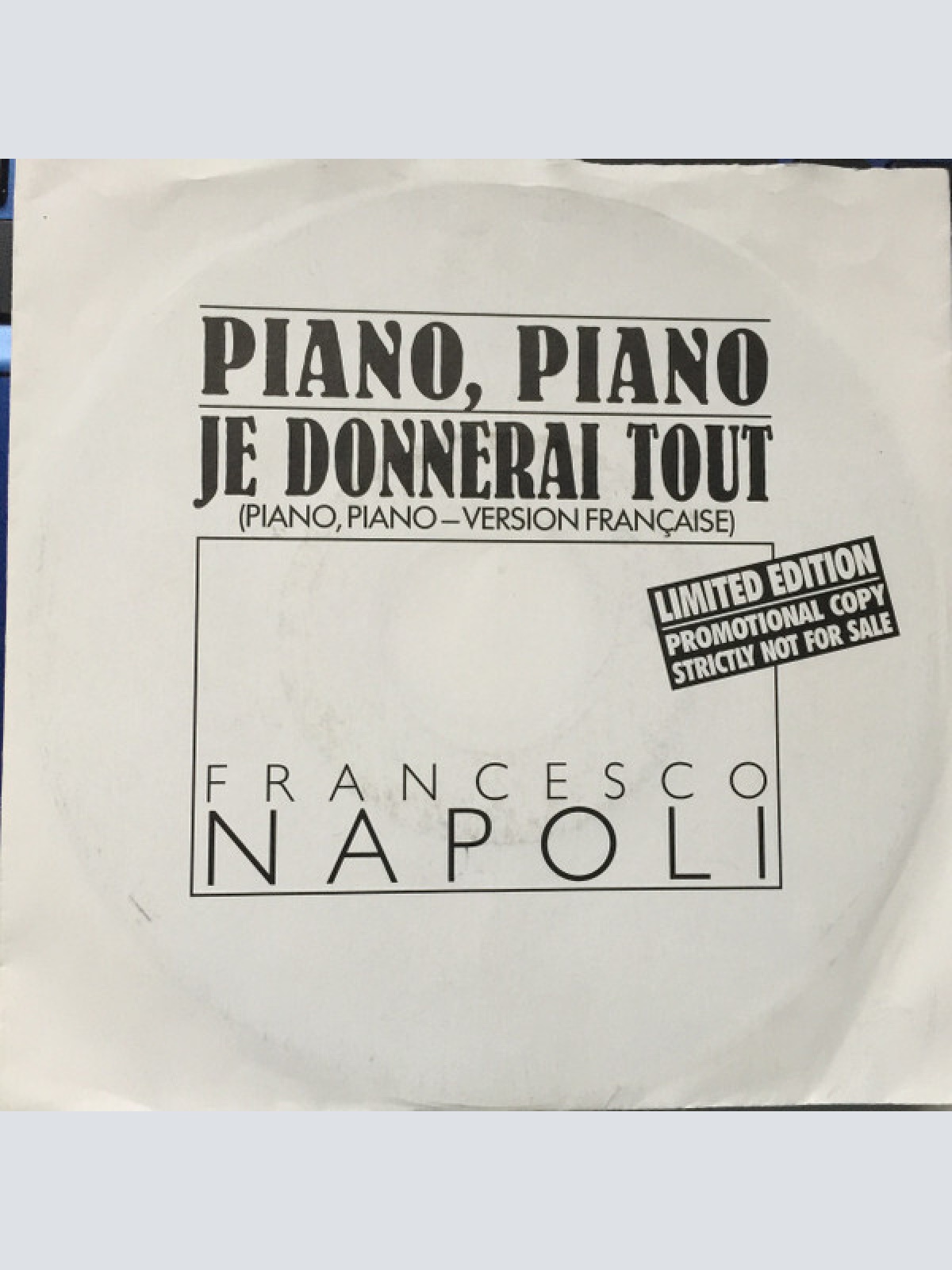 7", Single, Ltd, Promo Francesco Napoli - Piano, Piano