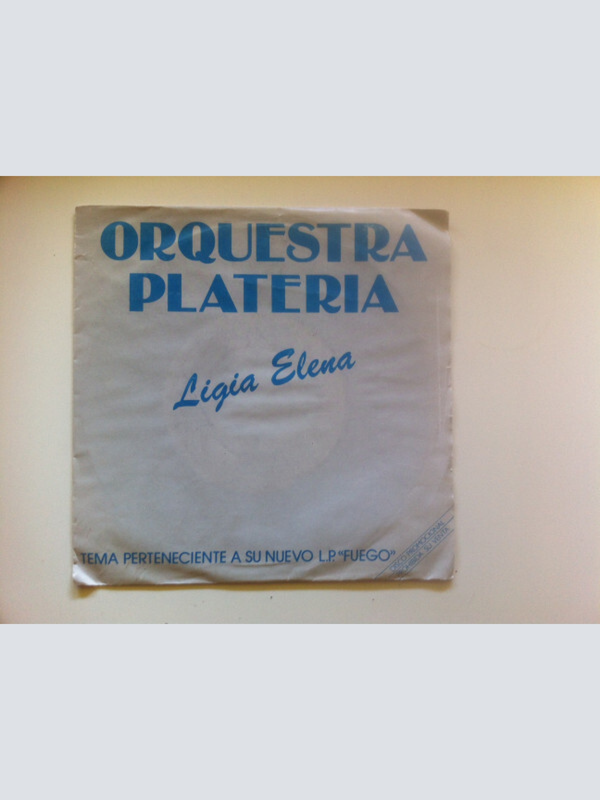 7", Promo Orquestra Plateria, Orquestrina La Mundial - Ligia Elena / Nos-Tres