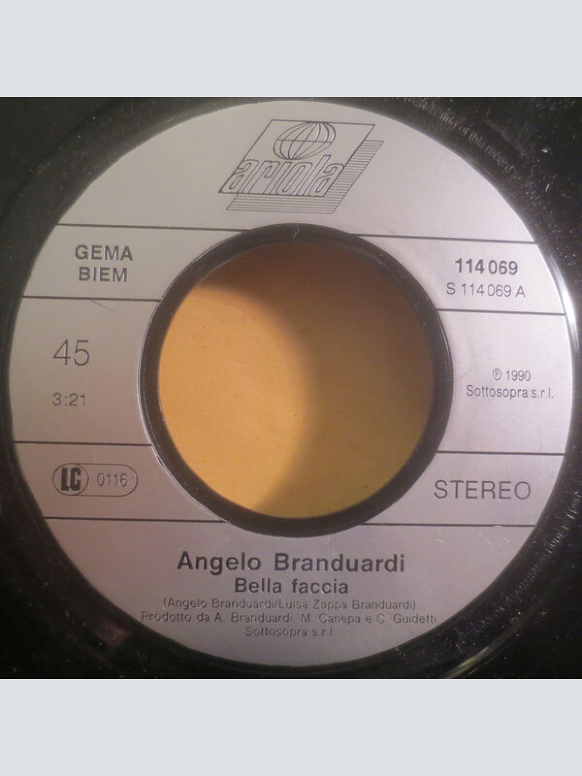 7", S/Sided, Promo Angelo Branduardi - Bella Faccia