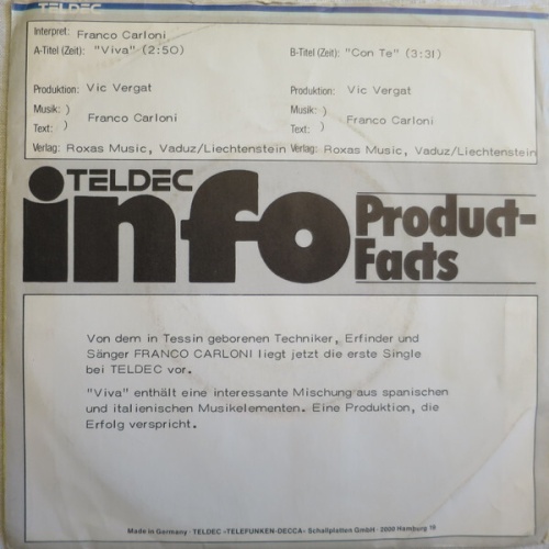 7", Single, Promo Franco Carloni - Viva