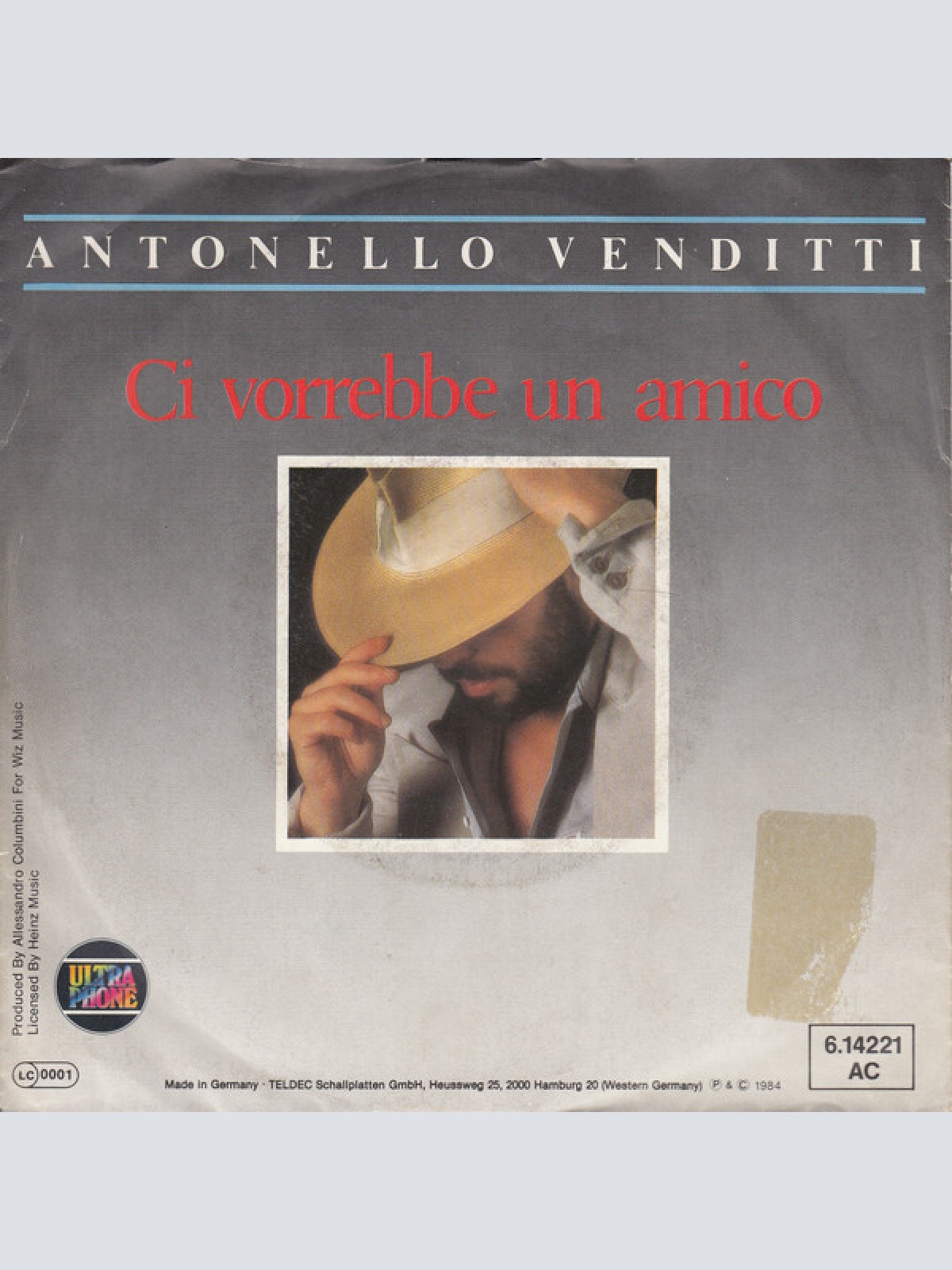 7", Single, Promo Antonello Venditti - Ci Vorrebbe Un Amico / L'ottimista