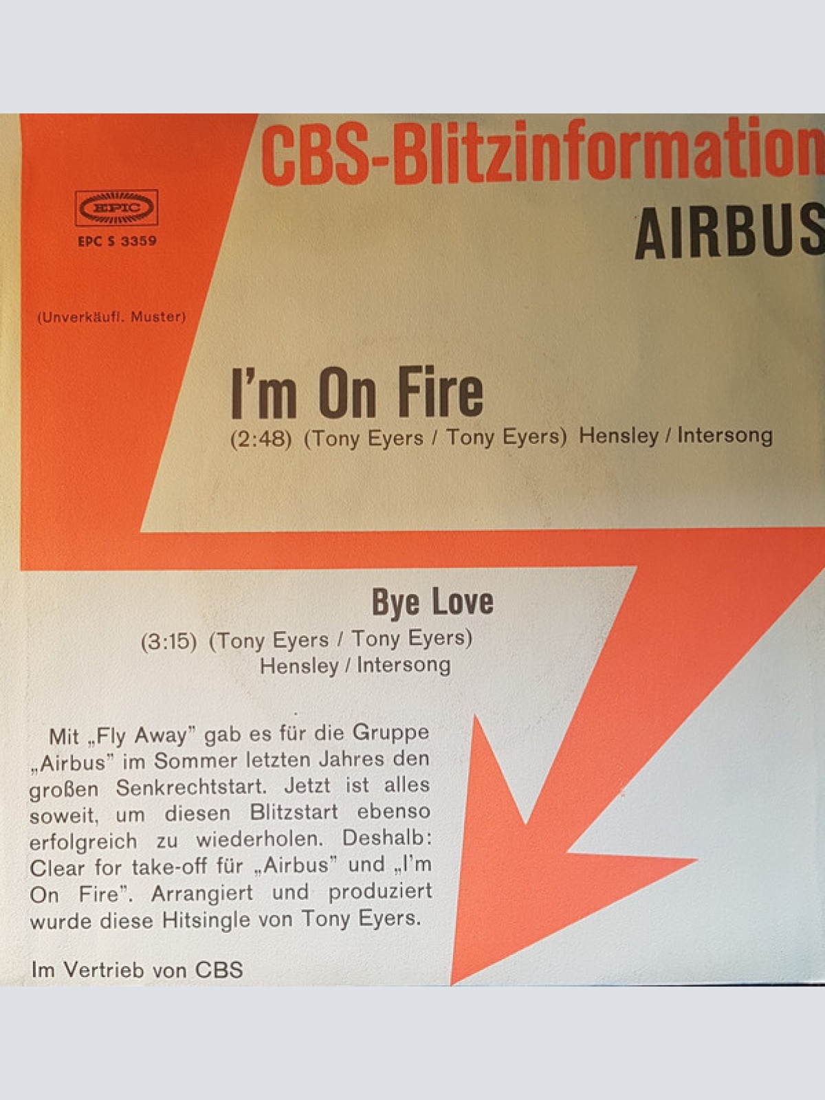 7", Single, Promo Airbus (3) - I'm On Fire