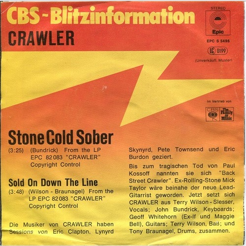 7", Promo Crawler - Stone Cold Sober
