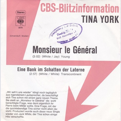 7", Single, Promo Tina York - Monsieur Le General