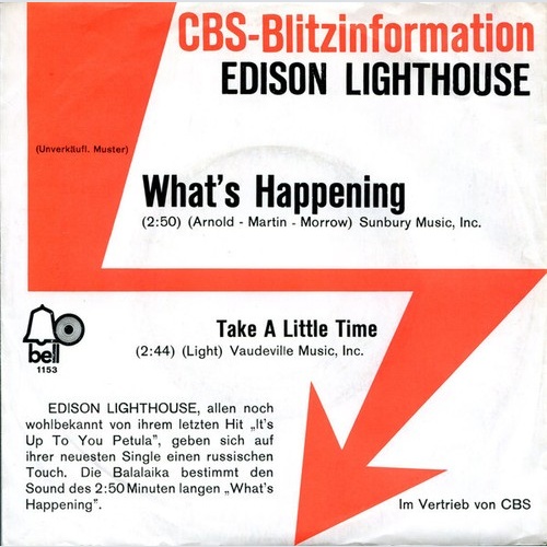 7", Single, Promo Edison Lighthouse - What's Happening