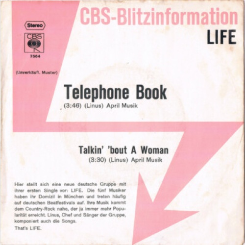 7", Single, Promo Life (31) - Telephone Book / Talkin' 'Bout A Woman
