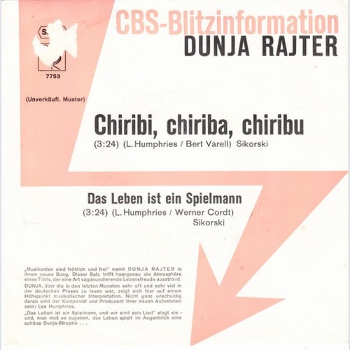 7", Single, Promo Dunja Rajter - Chiribi, Chiriba, Chiribu