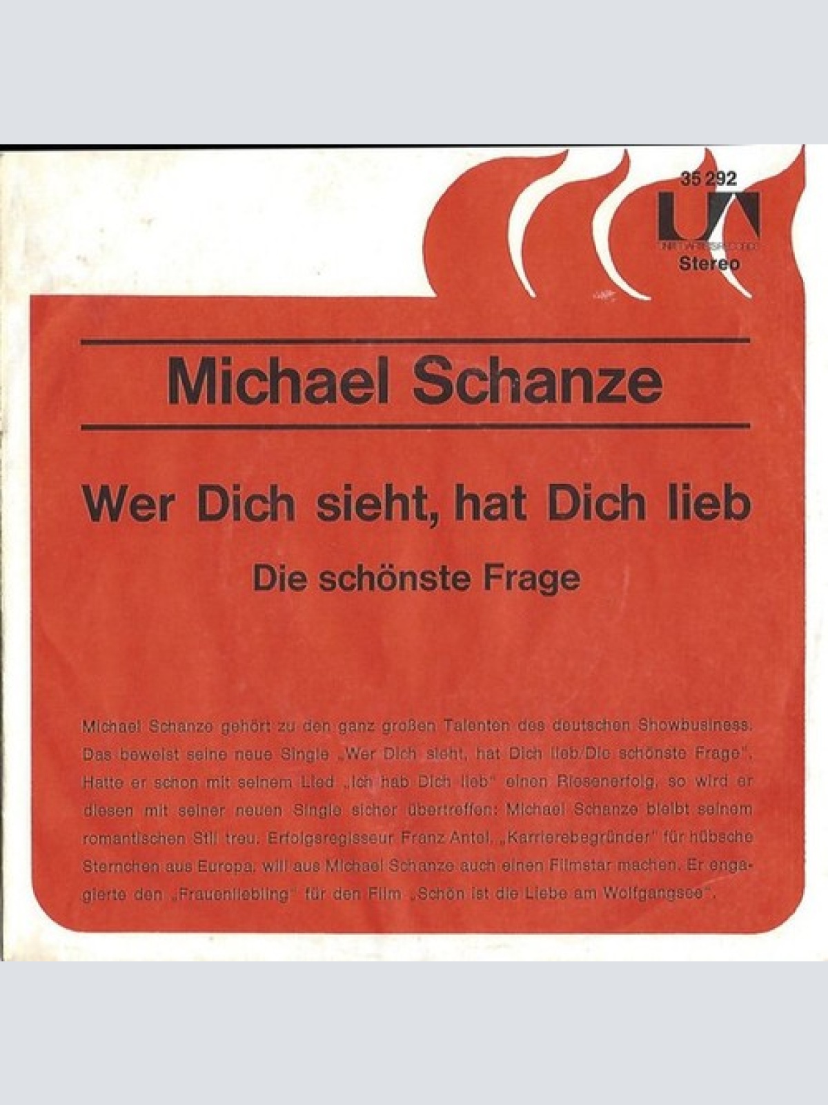 7", Single, Promo Michael Schanze - Wer Dich Sieht, Hat Dich Lieb