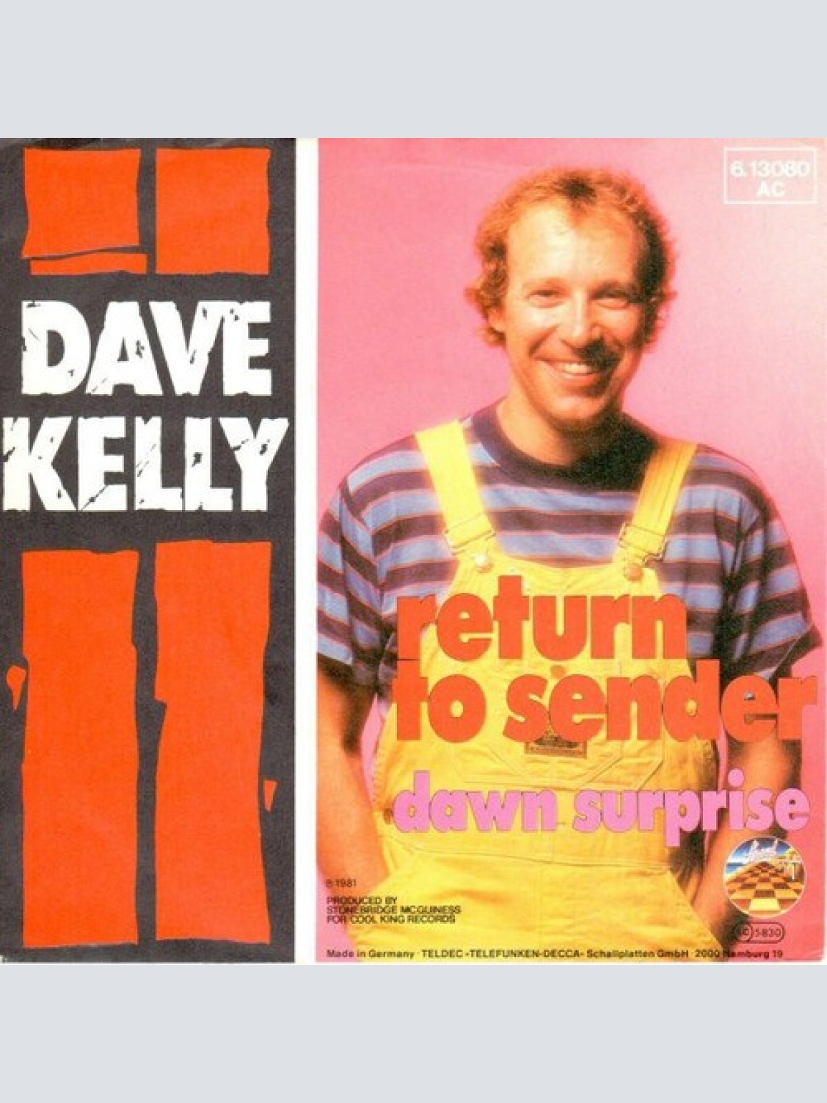 7", Single, Promo Dave Kelly (3) - Return To Sender