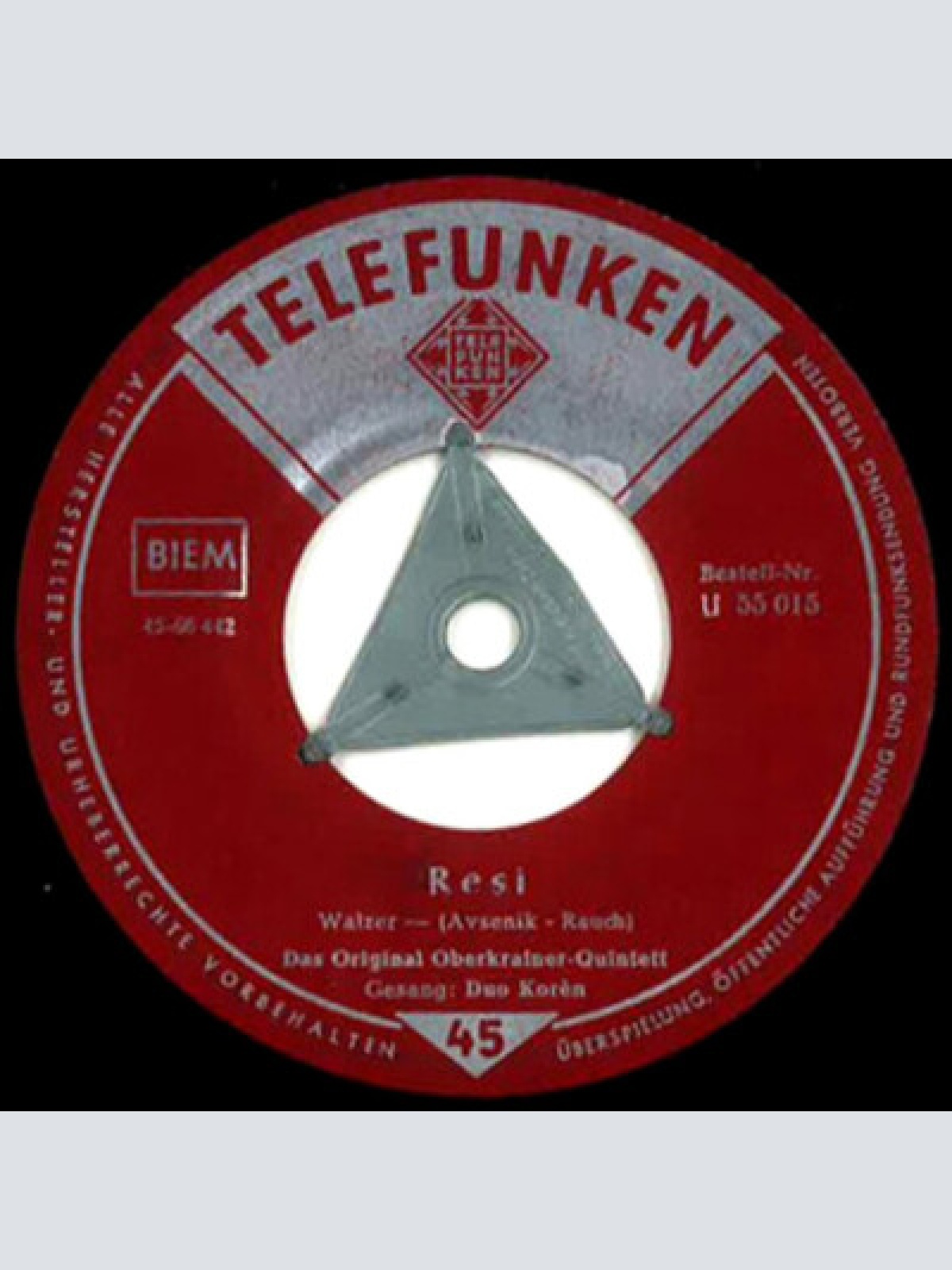 7", Single Das Original Oberkrainer Quintett* - Resi