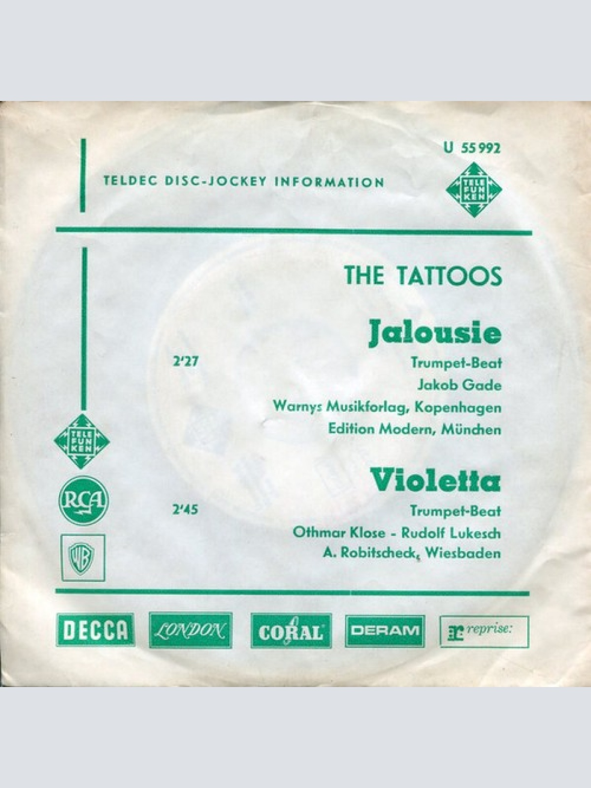 7", Single, Promo The Tattoos - Jalousie