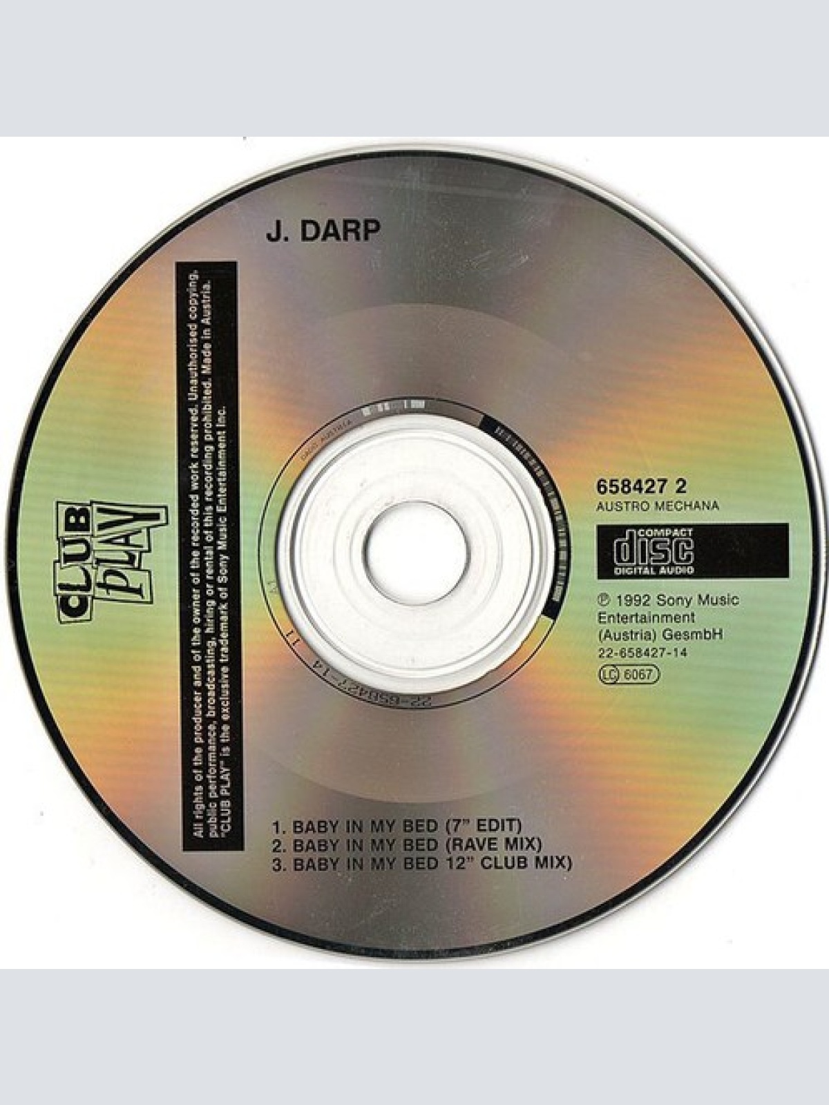 CD, Maxi J. Darp - Baby In My Bed