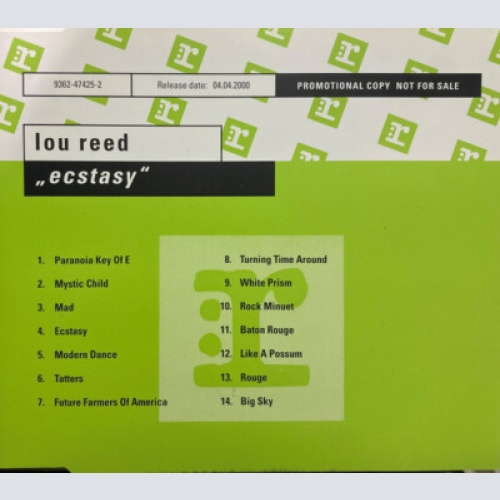 CD, Album, Promo Lou Reed - Ecstasy