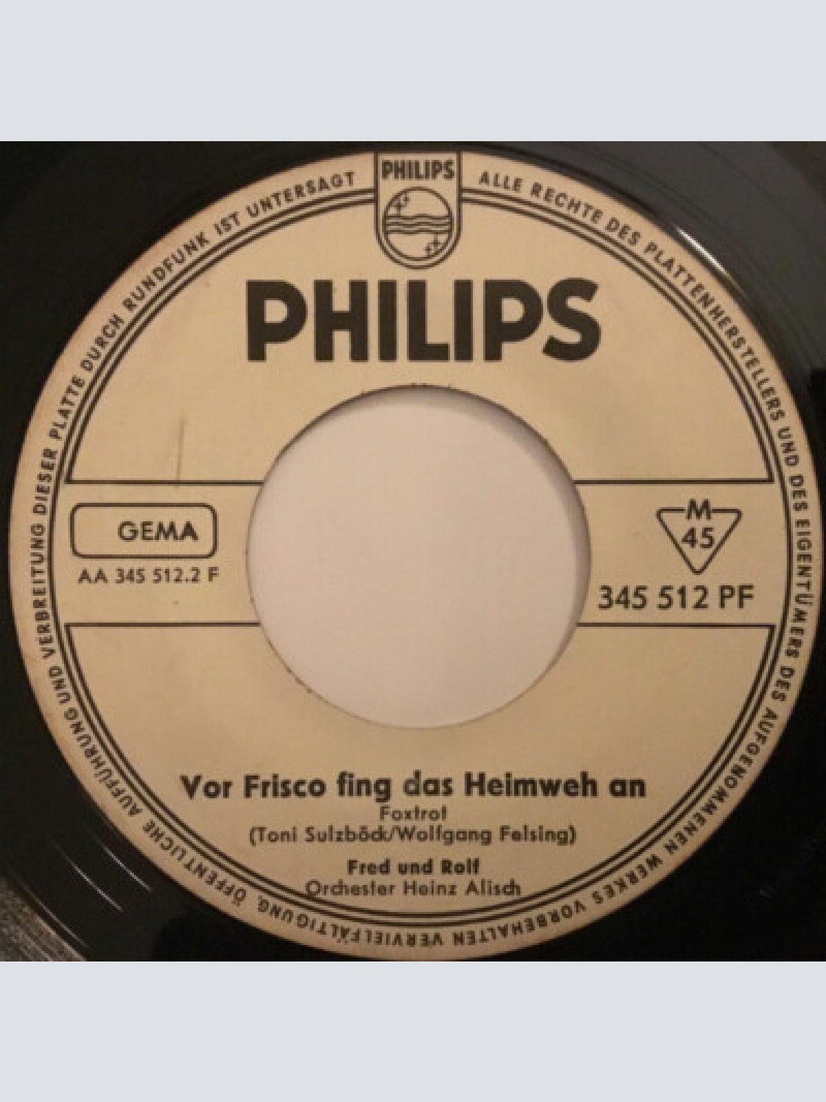 7", Single, Promo Fred Und Rolf - Über Uns Die Wolken / Vor Frisco Fing Das H...