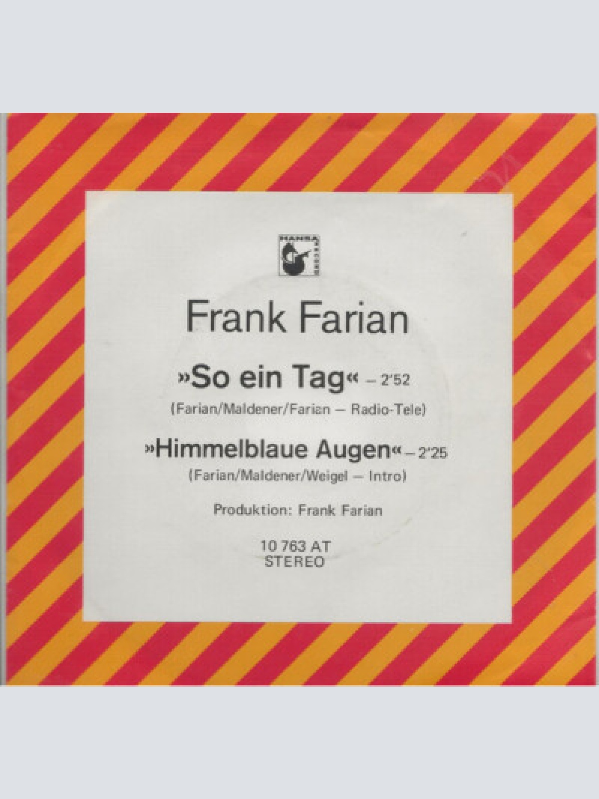 7", Promo Frank Farian - So Ein Tag