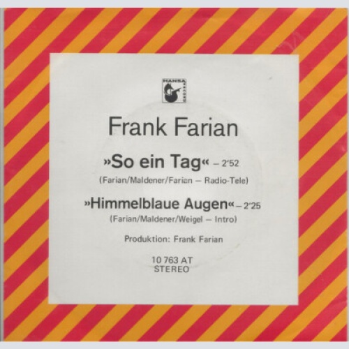 7", Promo Frank Farian - So Ein Tag