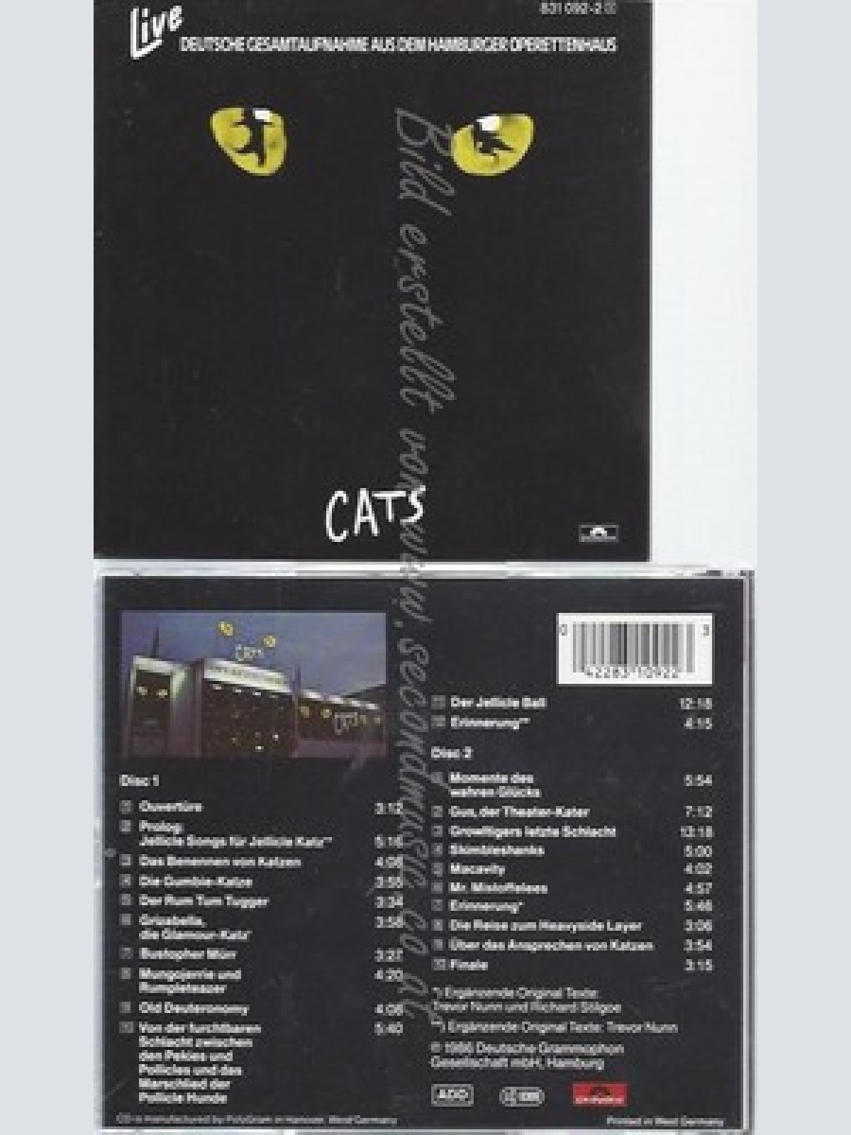 CD--VARIOUS UND ANDREW LLOYD WEBBER -- -CATS--- LIVE --HAMBURGER OPERETTENHAUS