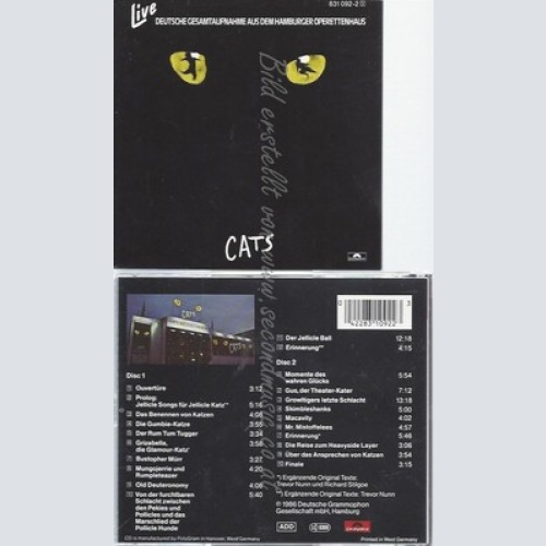CD--VARIOUS UND ANDREW LLOYD WEBBER -- -CATS--- LIVE --HAMBURGER OPERETTENHAUS