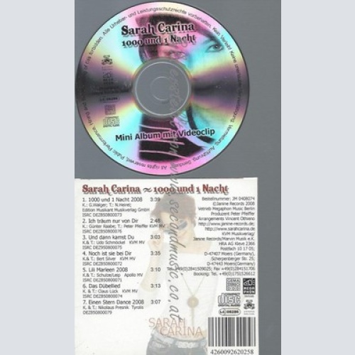 CD--SARAH CARINA -- - SINGLE -- 1000 UND 1 NACHT [7 TRACKS]