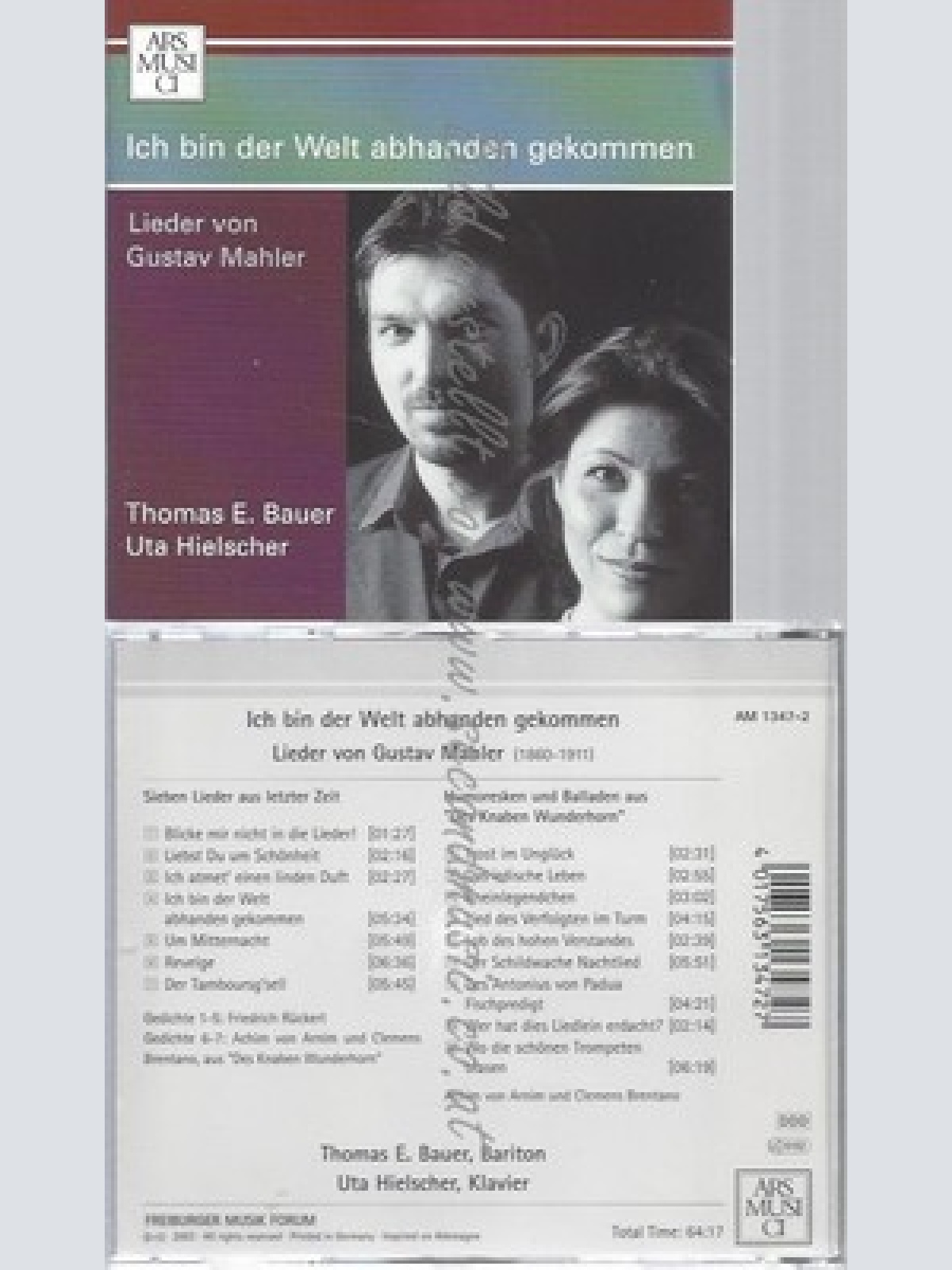 CD--GUSTAV MAHLER / THOMAS E. BAUER, GUSTAV MAHLER UND UTA HILESCHER ---ICH BIN