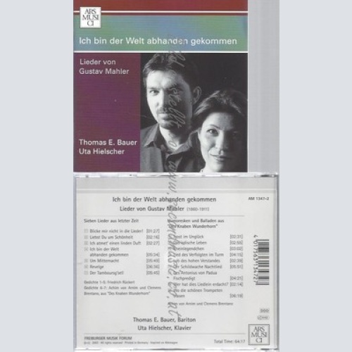 CD--GUSTAV MAHLER / THOMAS E. BAUER, GUSTAV MAHLER UND UTA HILESCHER ---ICH BIN