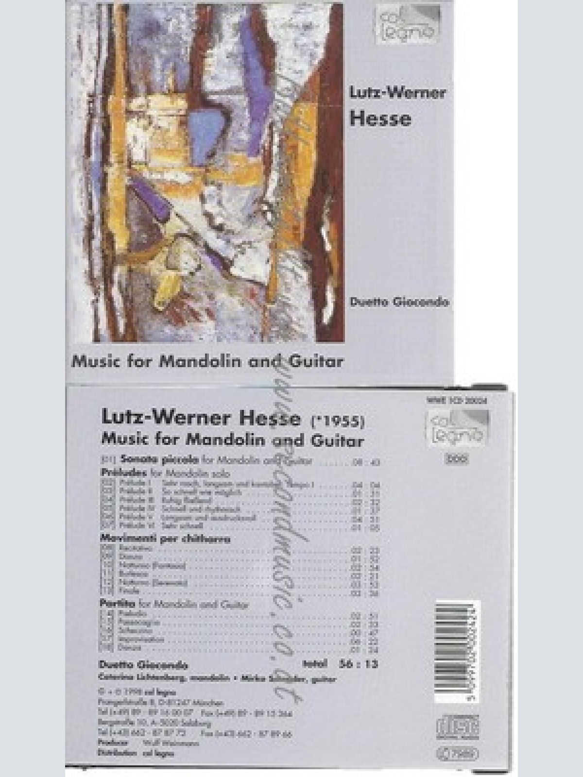 CD--DUETTO GIOCONDO UND HESSE,L.W.--MUSIC FOR MANDOLIN AND GUITAR