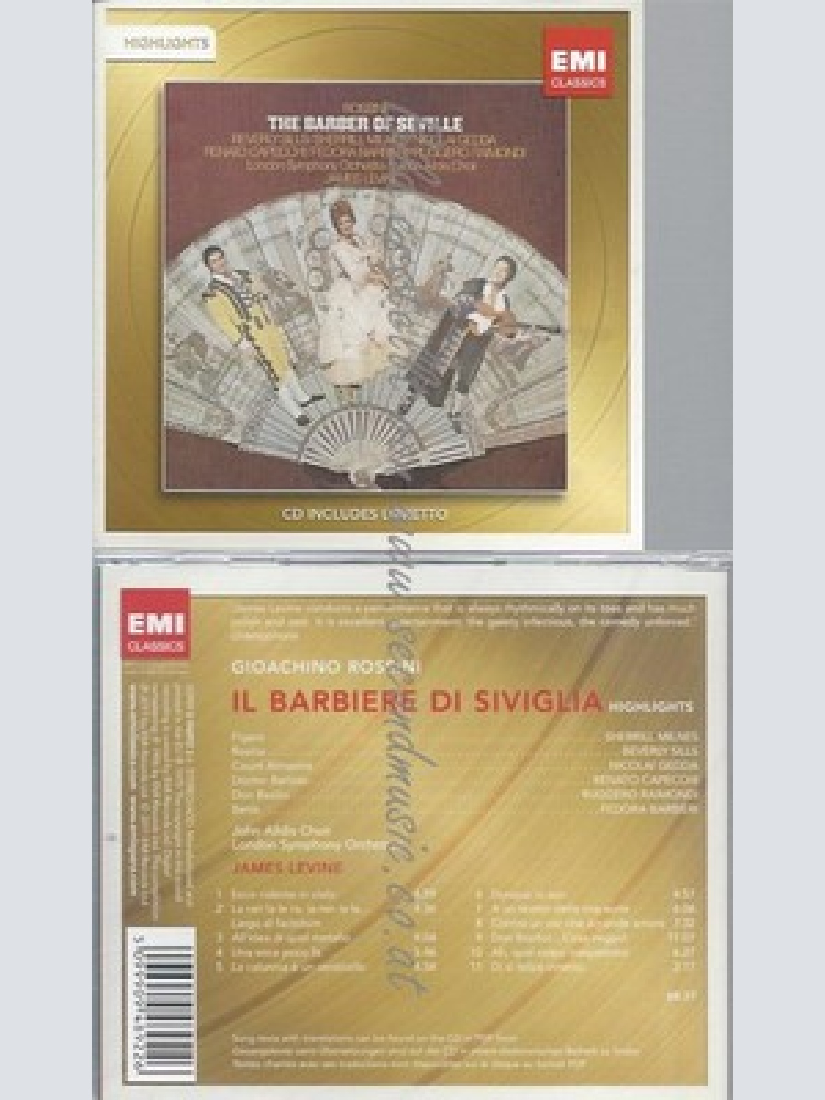 CD--LEVINE, SILLS, GEDDA UND MILNES - - -- BARBIERE DI SIVIGLIA-HIGHLIGTS