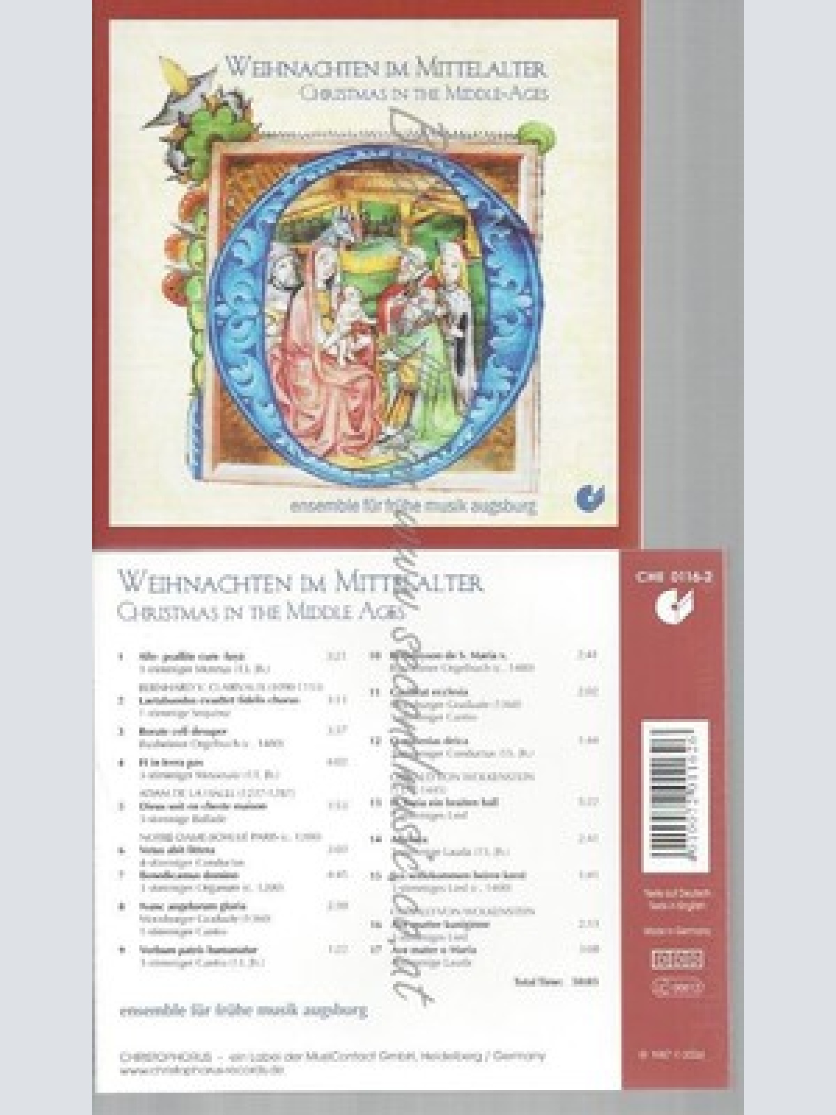 CD--ENSEMBLE FÜR FRÜHE MUSIK AUGSBURG UND VARIOUS -- -- -- WEIHNACHTEN IM MITTEL