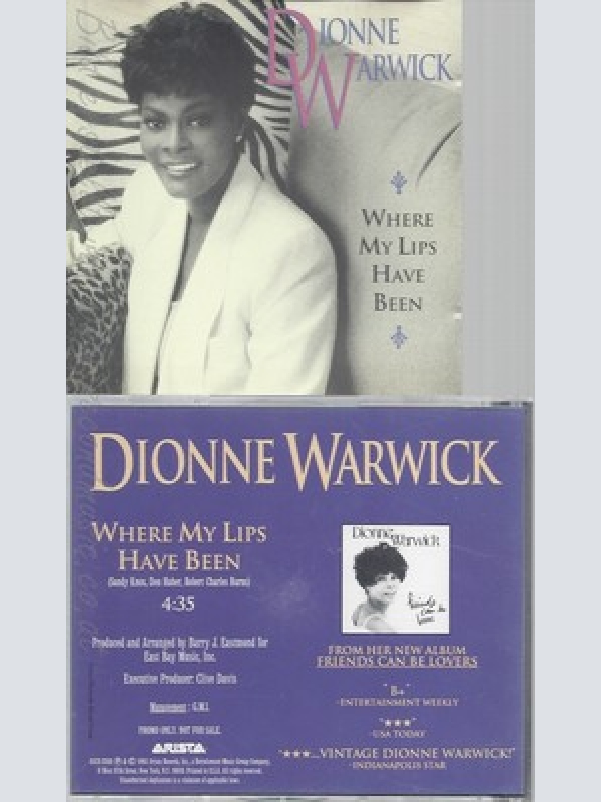 CD--DIONNE WARWICK--WHER MY LIPS HAVE BEEN--PROMO