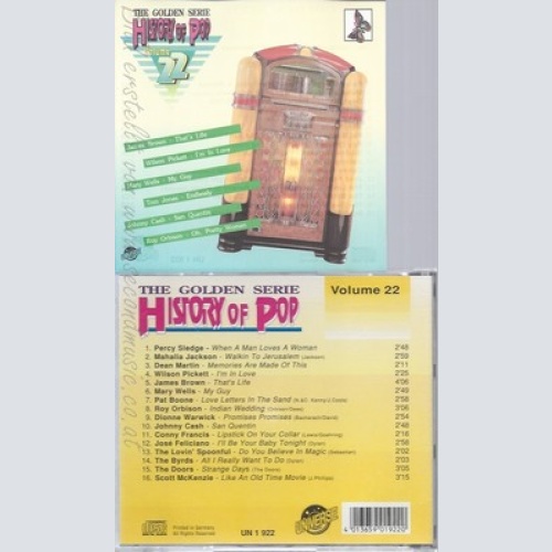 CD--HISTORY OF POP 22 -- PERCY SLEDGE, MAHALIA JACKSON, DEAN MARTIN, WILSON PICK