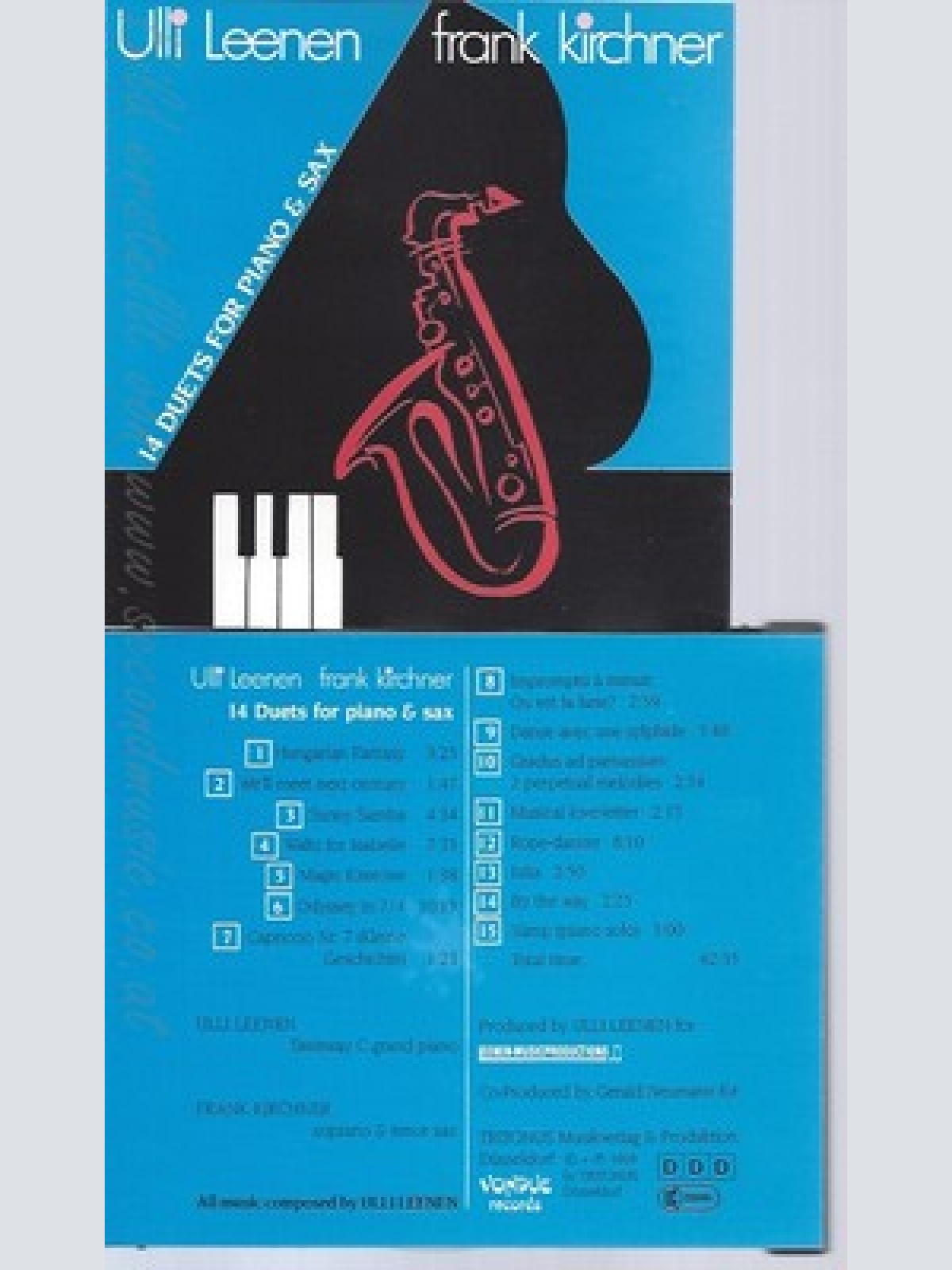 CD--ULLI LEENEN--FRANK KIRCHER--14 DUETS FOR PIANO & SAX